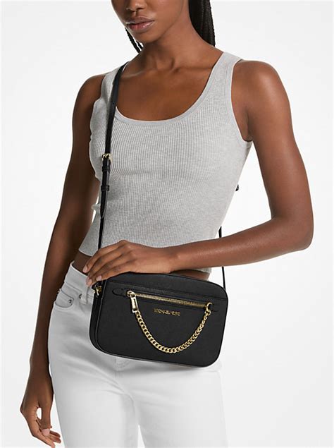 michael kors fulton small saffiano crossbody|Michael Kors saffiano jet set.